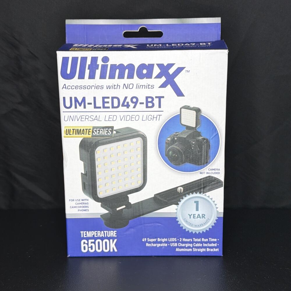 Ultimaxx UM-LED49-BT 49 LED Video Light 6500K Rechargeable Tested Working